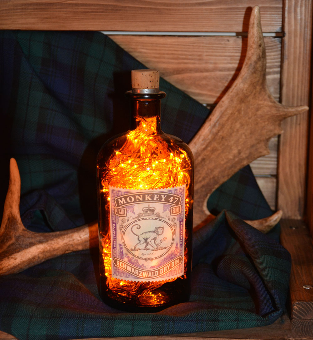 Monkey 47 Bottle Lamp The Tartan Penguin Monkey 47 Bottle Lamp