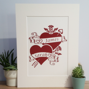 Personalised Hearts for Anniversary, Valentines Day, Wedding