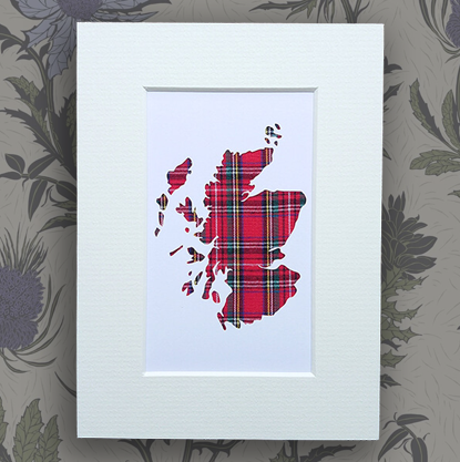 Tartan Backed Map Of Scotland Papercut