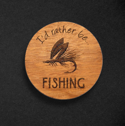 I’d rather be…Fishing Cask Wood Magnet