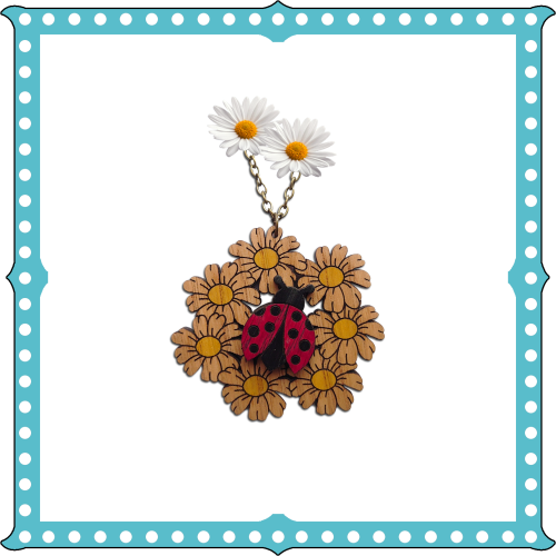 Ladybird on Daisies Necklace