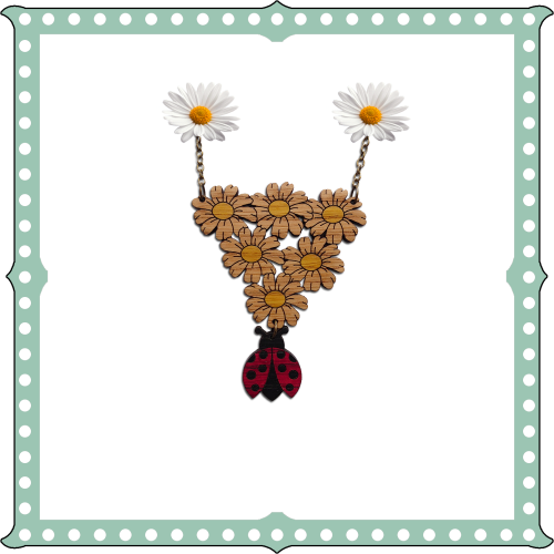 Ladybird under Daisies Necklace