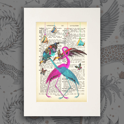 Flamingos and Teacups Book Print