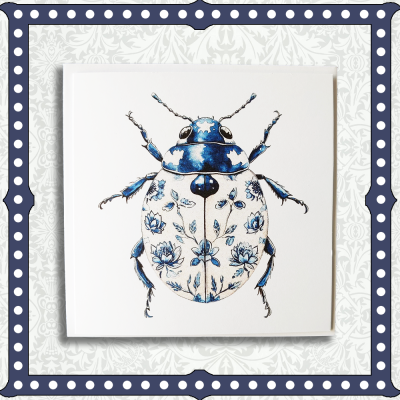 Blue & White Ladybird