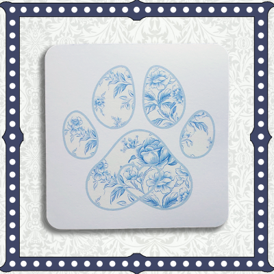 Blue & White Dog Paw