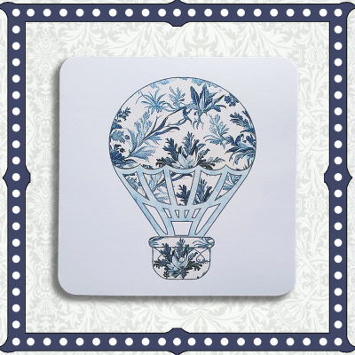 Blue & White Hot Air Balloon